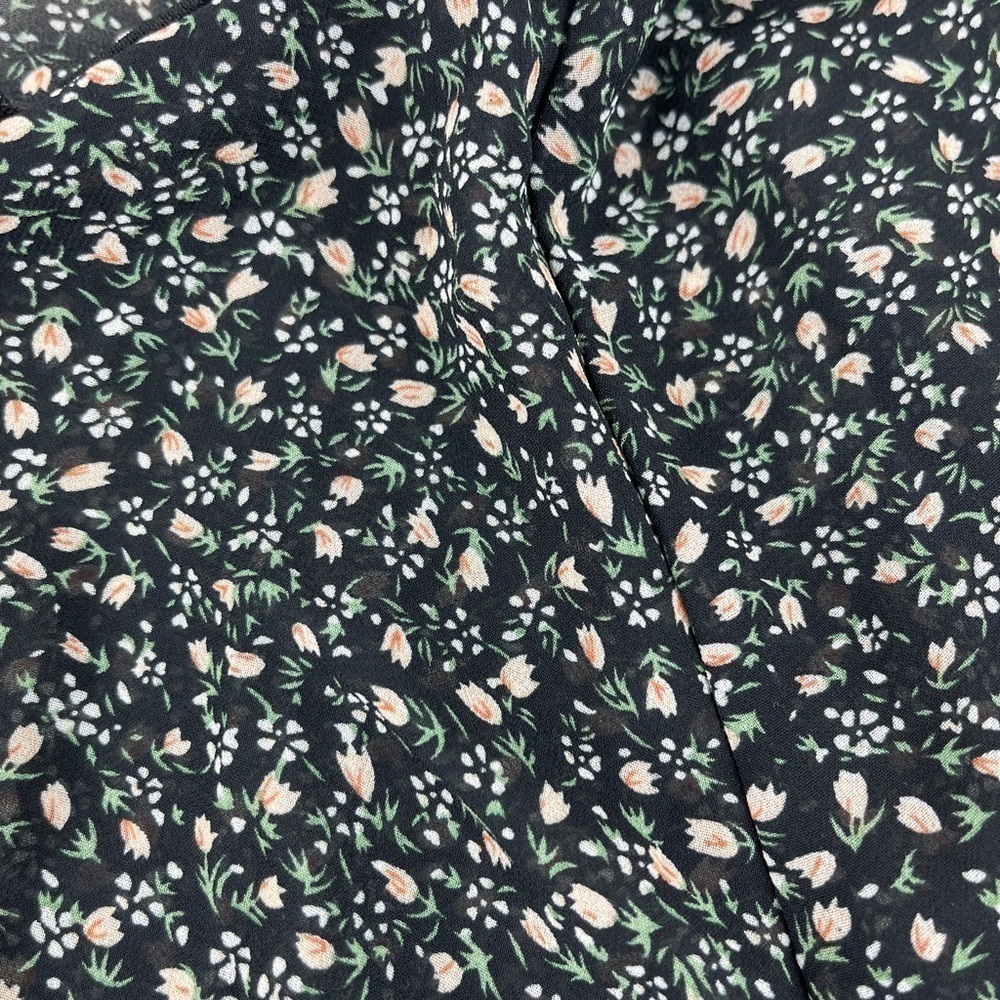 Papermoon Blouse Womens Medium Black Floral See Through - Picture 4 of 8